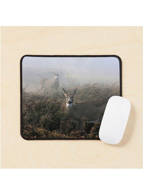 The Rut Is On White Tailed Deer In Fog Mouse Pad Multicolour