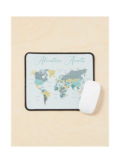 Adventure Awaits World Map Mouse Pad Multicolour