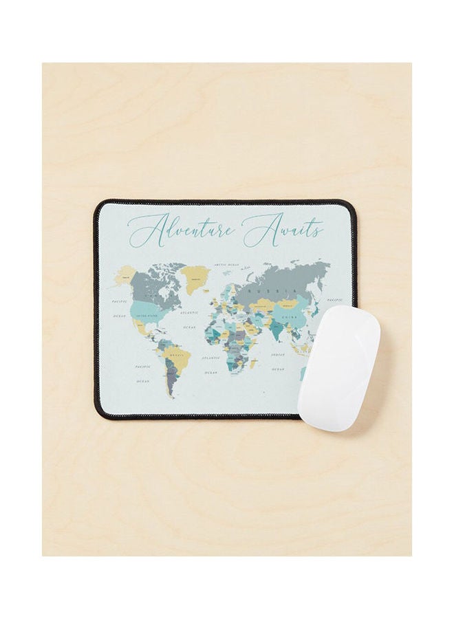 Generic - Adventure Awaits World Map Mouse Pad Multicolour - Image 1