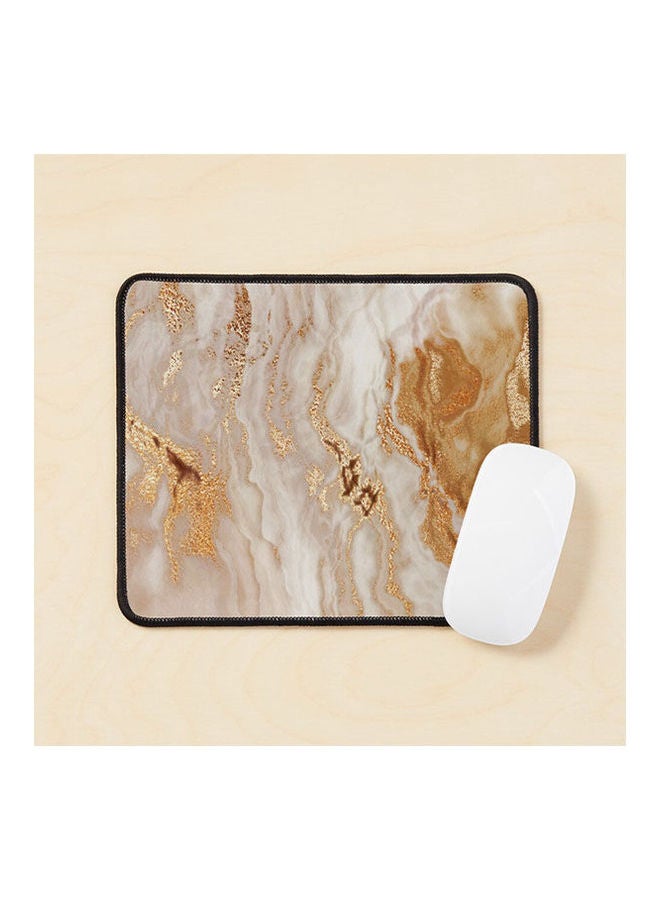 Glamorous Gold Faux Glitter Vein Faux Marble With Faux Copper Sparkles Mouse Pad Multicolour 