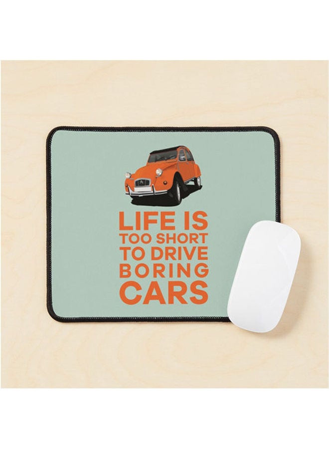 Orange Citroen 2Cv Life Is Too Short To Drive Boring Cars Mouse Pad Multicolour 