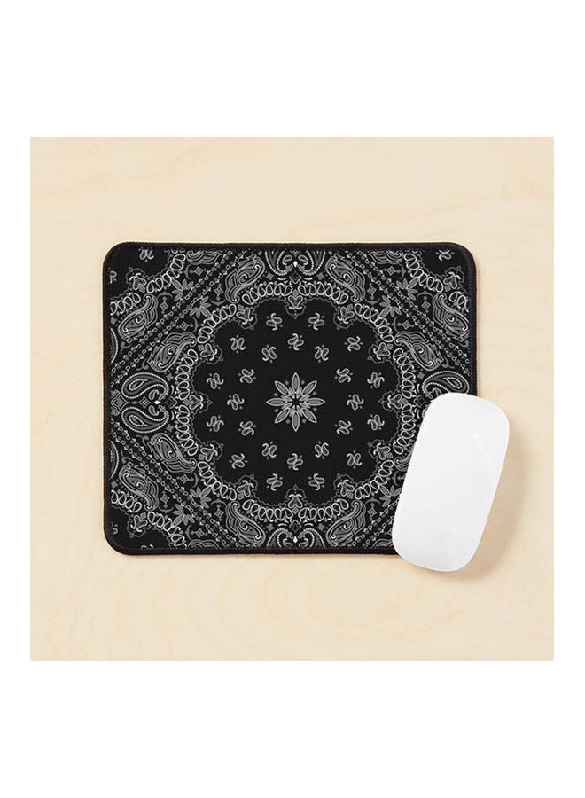 Black Bandanna Pattern Mouse Pad Multicolour