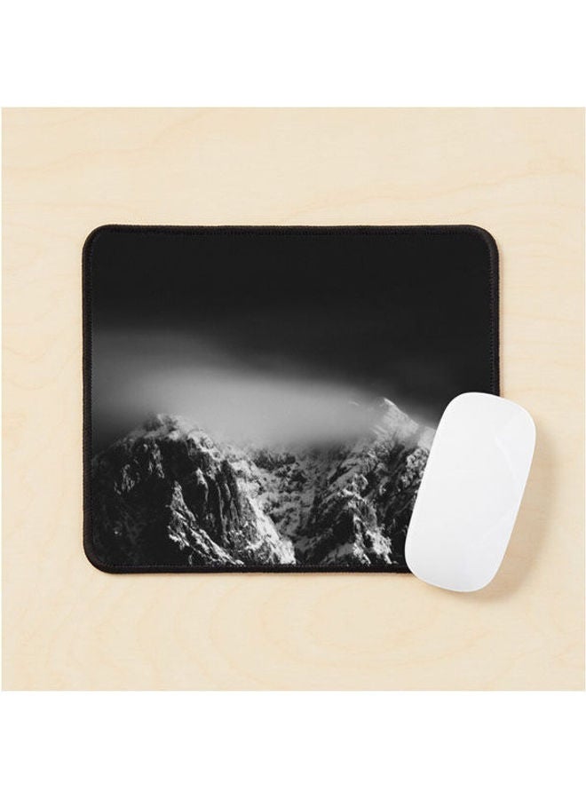 Generic Black And White Long Exposure Of Clouds Above Mountain Mouse Pad Multicolour 