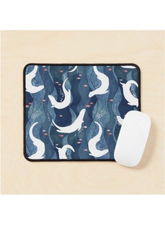 Swimming Otters On Navy Blue Mouse Pad Multicolour