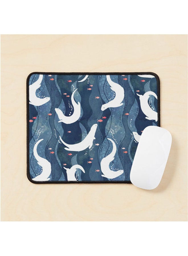 Generic - Swimming Otters On Navy Blue Mouse Pad Multicolour - Image 1