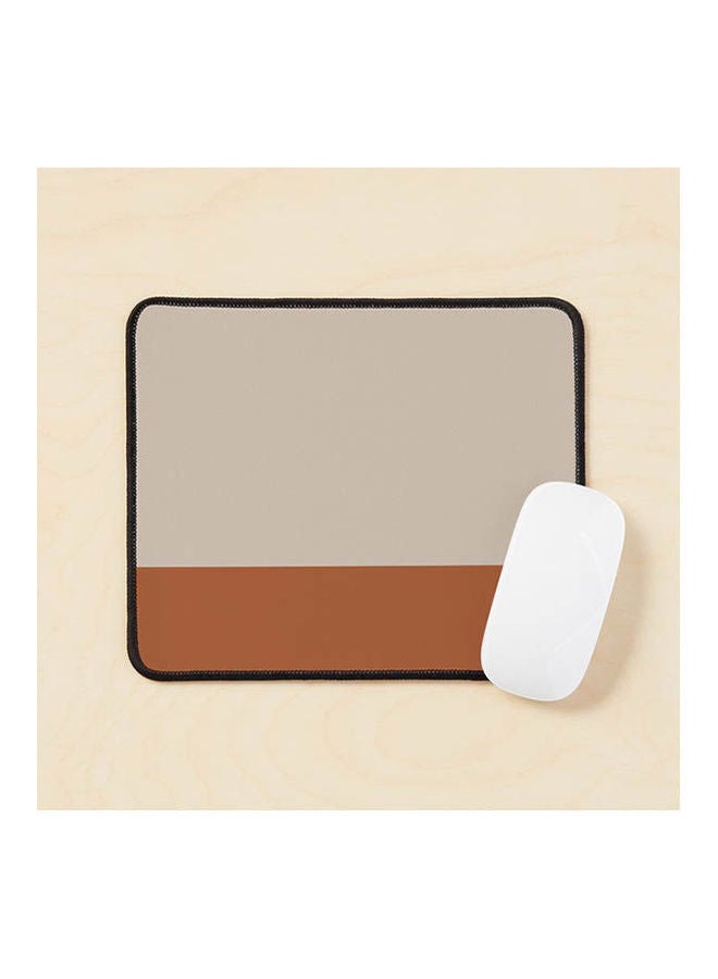 Generic - Minimalist Color Block Cuffed Solid In Putty And Clay Rust Terracotta Mouse Pad Multicolour - Image 1
