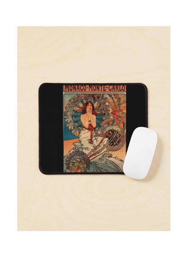 Monaco Monte Carlo 1897 Alphonse Mucha Litography Mouse Pad Multicolour 
