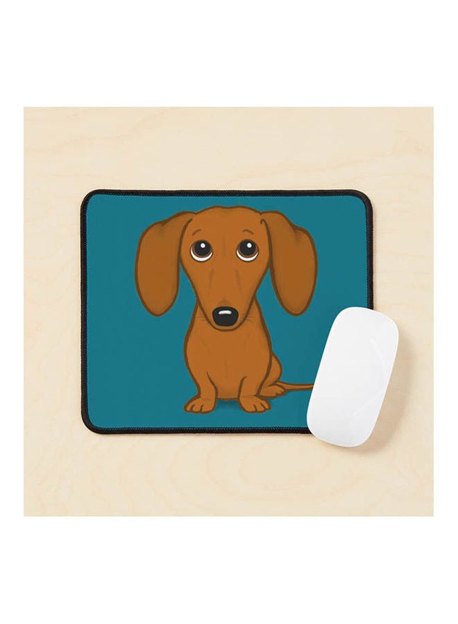 Cute Dachshund Cartoon Wiener Dog Mouse Pad Multicolour