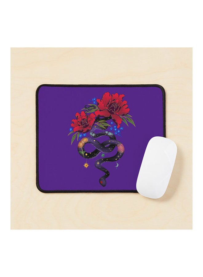 Mollymauk Snake Peony Flowers Tattoo Mouse Pad Multicolour 