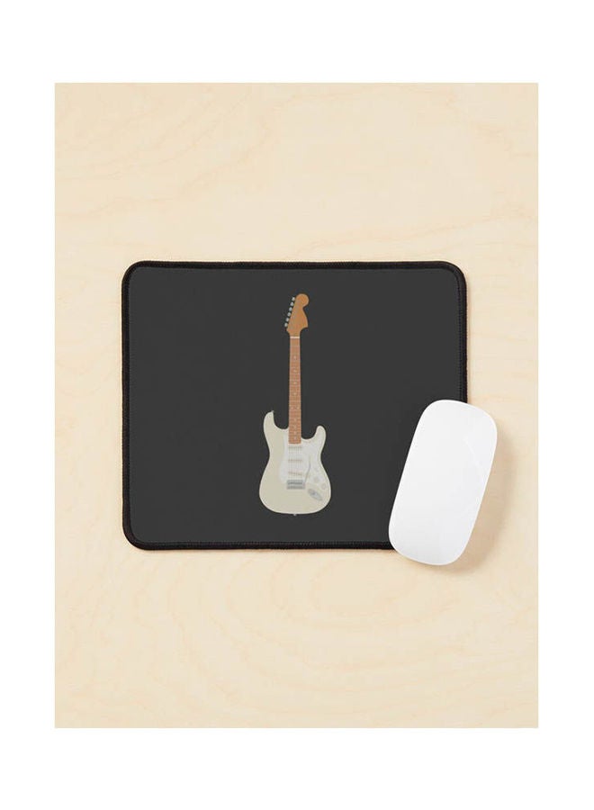 Guitar White Mouse Pad Multicolour 