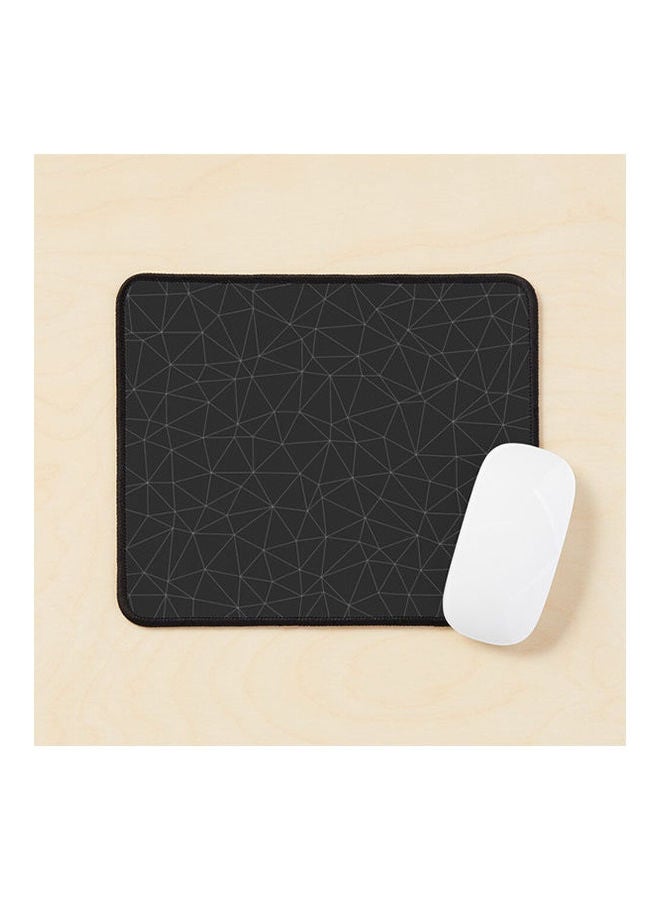 Elegant White Dark Grey Geometric Mesh Pattern Mouse Pad Multicolour