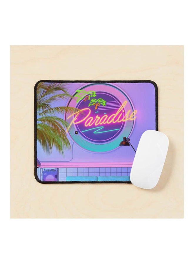 لوحة ماوس مزينة برسمة شعار ملون بعبارة "Paradise " متعدد الألوان