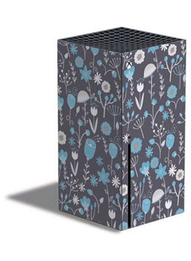 غلاف حماية لاصق بتصميم زهور زرقاء لطيفة ملائم لجهاز إكس بوكس سيريس إكس