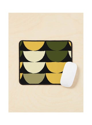 Mid Century Modern Yellow Green Cream Half Circle Pattern Mouse Pad Multicolour - v1643476508/N52499221A_1