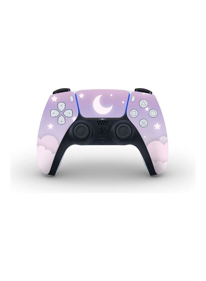 غلاف لاصق بتصميم سماء قمرية لطيفة لذراع تحكم جهاز الألعاب بلايستيشن 5