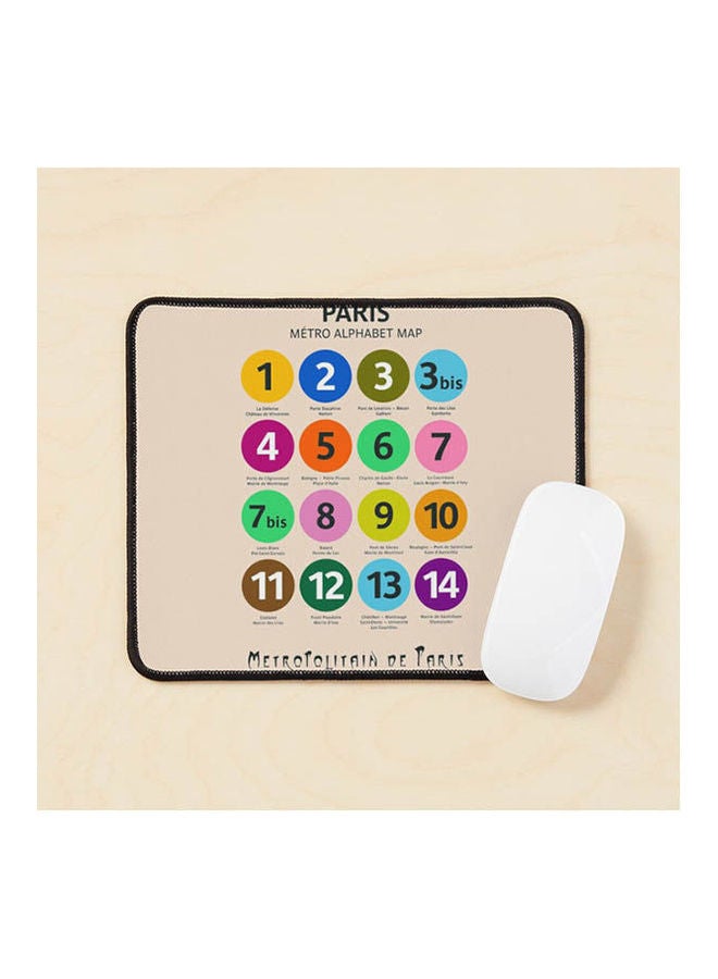 Generic Paris Metro Map Subway Poster M%C3%A9Tro De Paris Underground Alphabet Map Mouse Pad Multicolour 