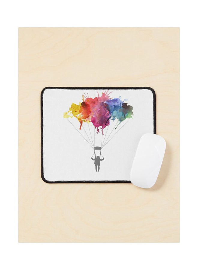 Skydiving Skydiver Parachute Parachuting Watercolor Illustration Mouse Pad Multicolour