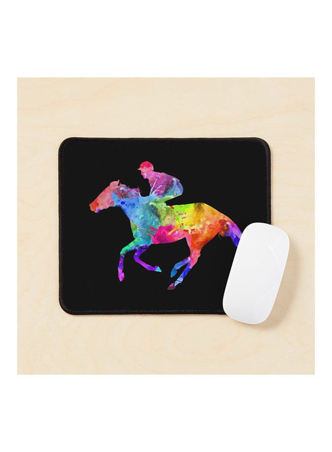 Horse Racing Jockey On Racing Horse Jockey Gift Mouse Pad Multicolour