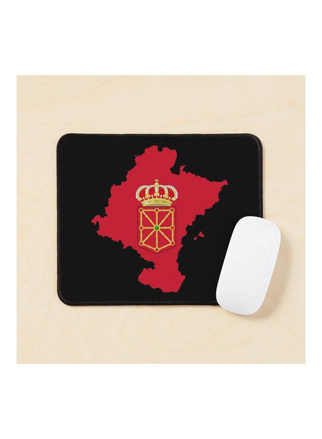 Flag Map Of Navarra Mouse Pad Multicolour