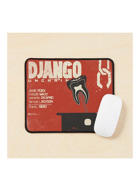 Django Unchained Quentin Tarantino Minimalist Movie Poster Spaghetti Western Leonardo Di Caprio Christoph Waltz Jamie Foxx Mouse Pad Multicolour