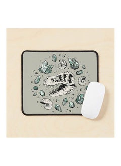 Geo Rex Vortex Aquamarine Dinosaur Skull Fossil Art Mouse Pad Multicolour