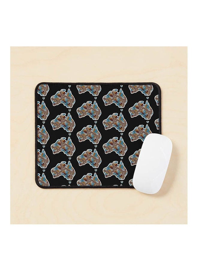 Authentic Aboriginal Art Australia Map Wetland Dreaming Mouse Pad Multicolour