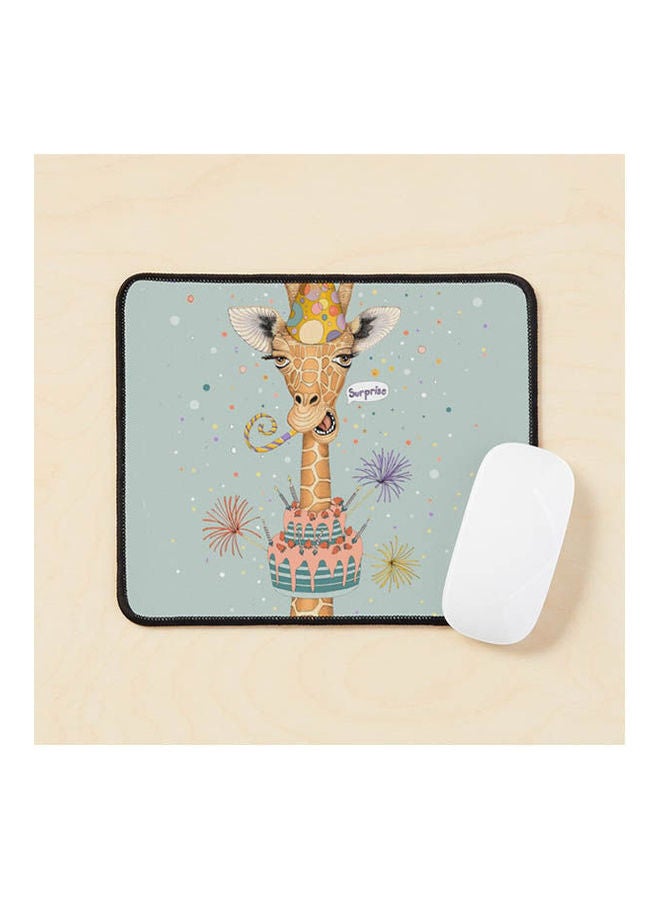 Surprise Happy Birthday Giraffe Mouse Pad Multicolour