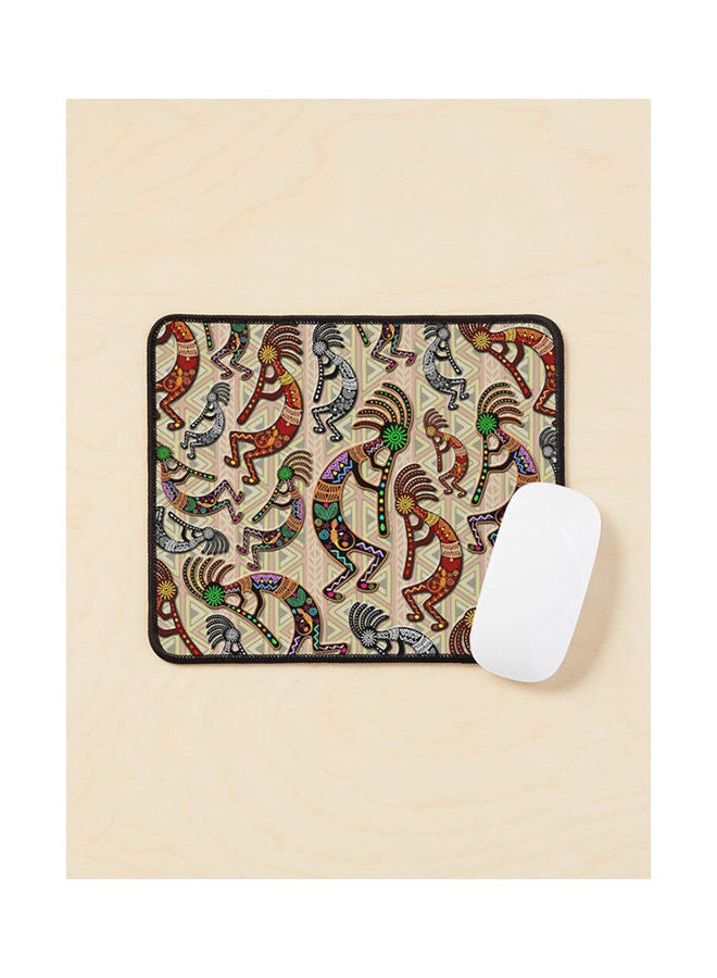 Generic - Kokopelli Rainbow Colors On Tribal Pattern Mouse Pad Multicolour - Image 1