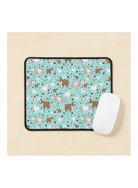 Goats In Blue Mouse Pad Multicolour