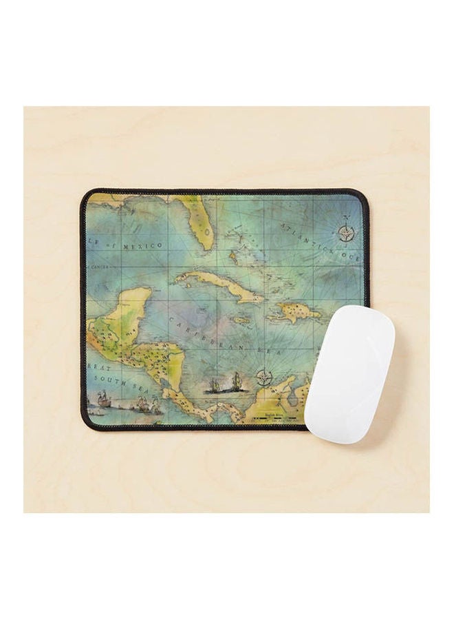 Caribbean Pirate Treasure Map 1660 Mouse Pad Multicolour