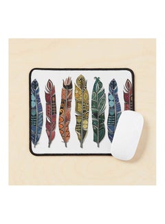 Boho Rainbow Feathers Mouse Pad Multicolour