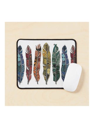 Boho Rainbow Feathers Mouse Pad Multicolour - v1643477703/N52495314A_1