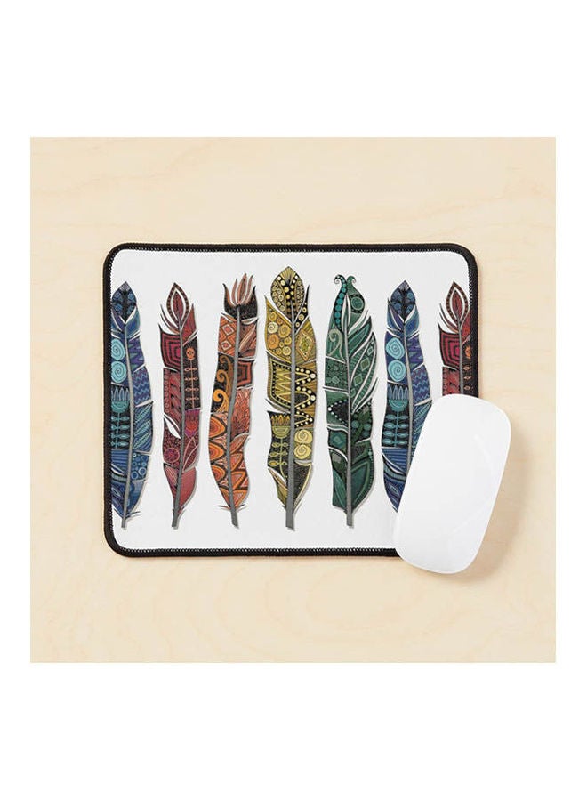 Generic - Boho Rainbow Feathers Mouse Pad Multicolour - Image 1
