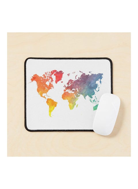 Map Of The World Colo Mouse Pad Multicolour