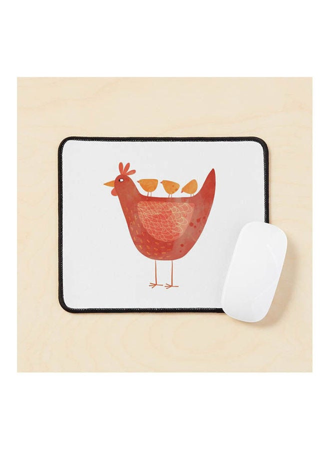Hen And Chicks On Blue Mouse Pad Multicolour