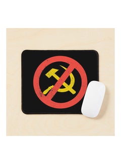 Anti Communist Symbol Slogan Hammer And Sickle Russia  Distressed Mouse Pad Black