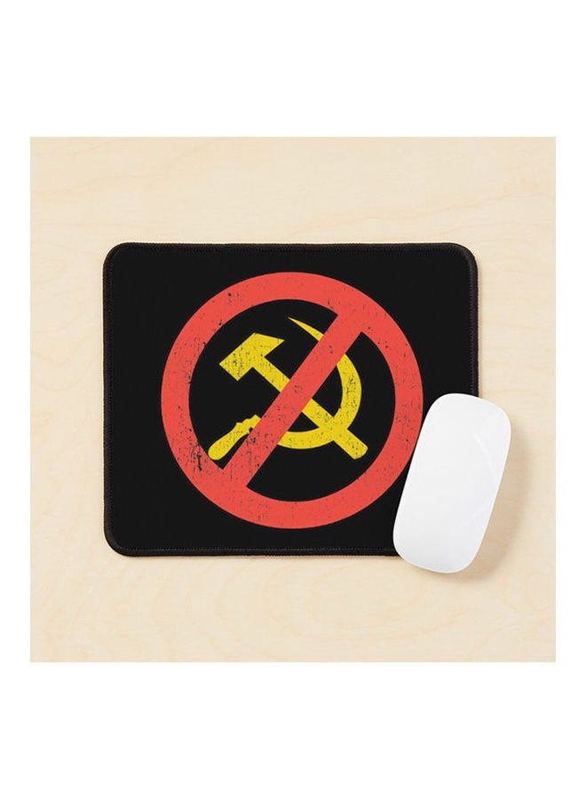 Generic - Anti Communist Symbol Slogan Hammer And Sickle Russia  Distressed Mouse Pad Black - Image 1