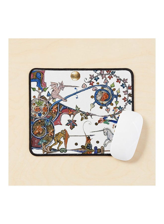 Generic - Weird Medieval Bestiary War Unicorns Fighting Monkey Warrior And Monster Mouse Pad Multicolour - Image 1