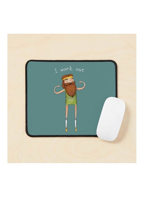 I Work Out Hipster Beard Dude Mouse Pad Multicolour