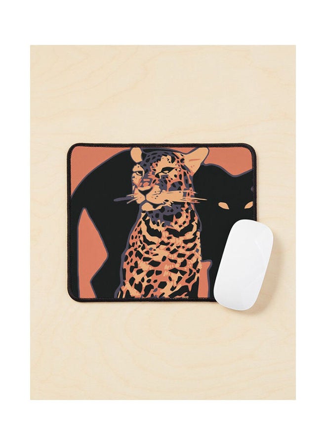 Retro Vintage Munich Zoo Big Cats Mouse Pad Multicolour