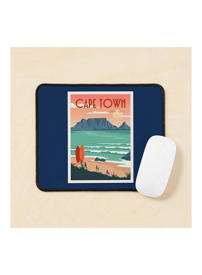 Table Mountain View In Cape Town South Africa Vintage Art Mouse Pad Multicolour