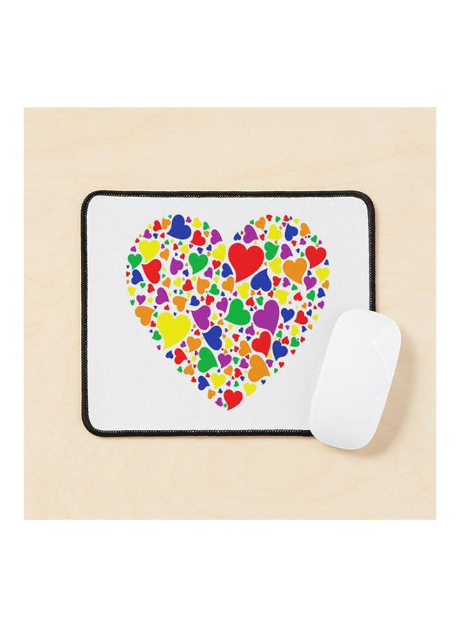 Generic - Rainbow Heart Mouse Pad Multicolour - Image 1