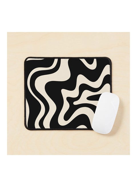 Retro Liquid Swirl Abstract Pattern In Almond Cream Mouse Pad Multicolour