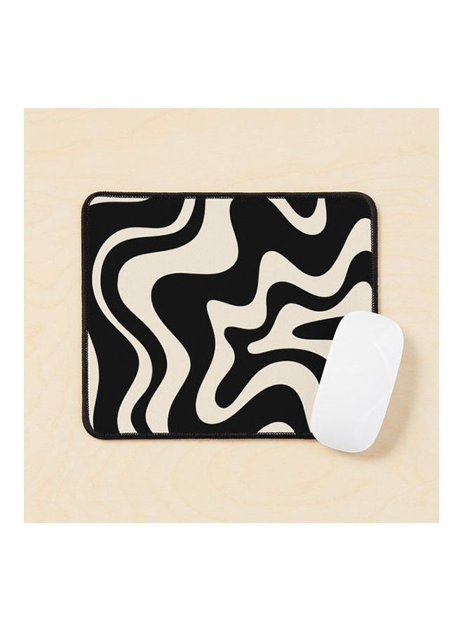 Retro Liquid Swirl Abstract Pattern In Almond Cream Mouse Pad Multicolour