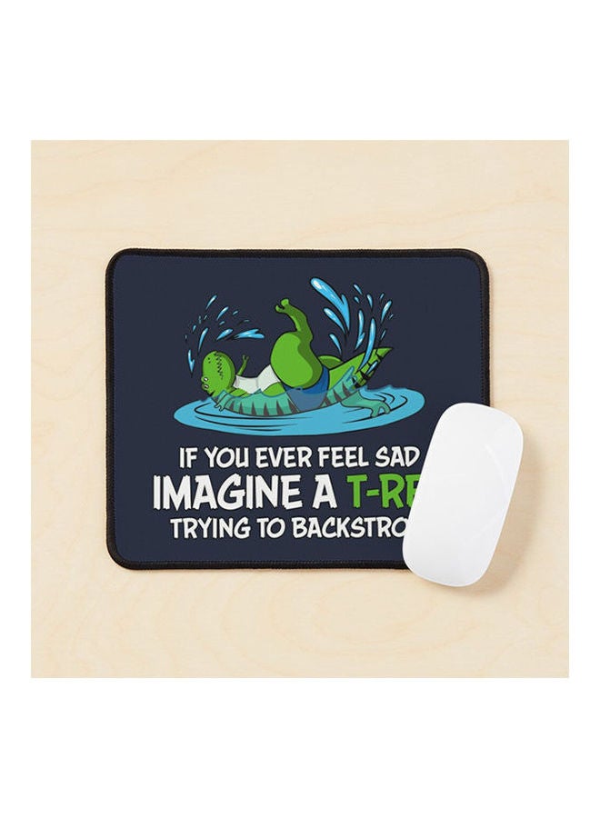 Generic - T Rex Dinosaur Hates Backstroke Swimming Mouse Pad Multicolour - Image 1