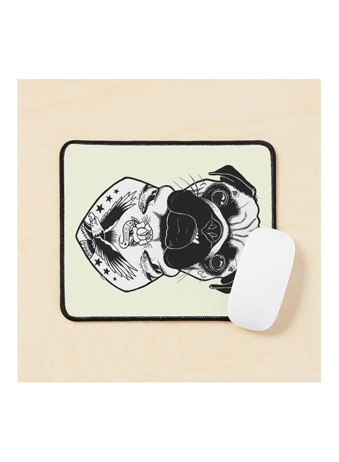 Tattooed Dog Pug Mouse Pad Multicolour 