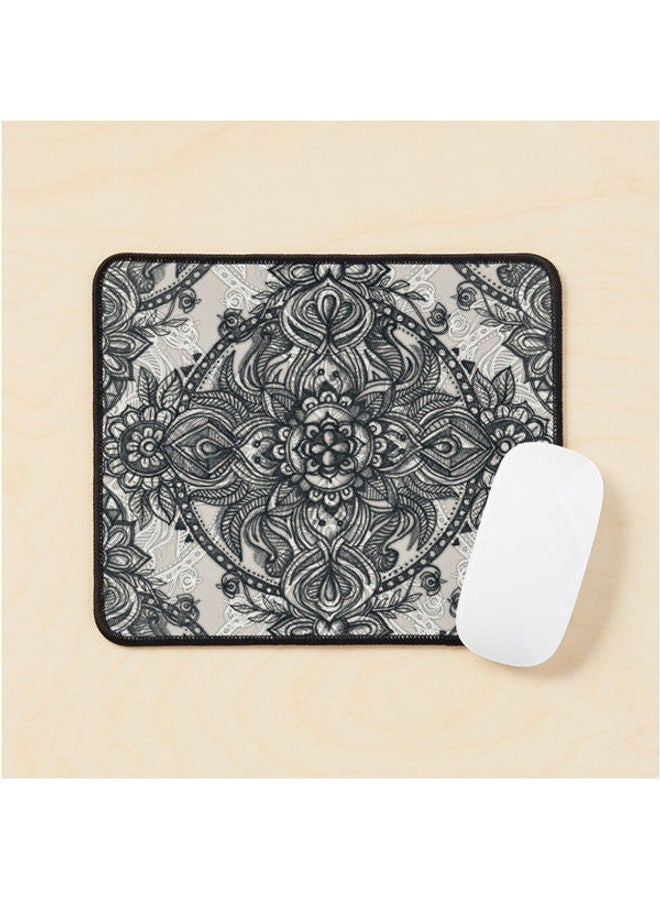Charcoal Lace Pencil Doodle Mouse Pad Multicolour