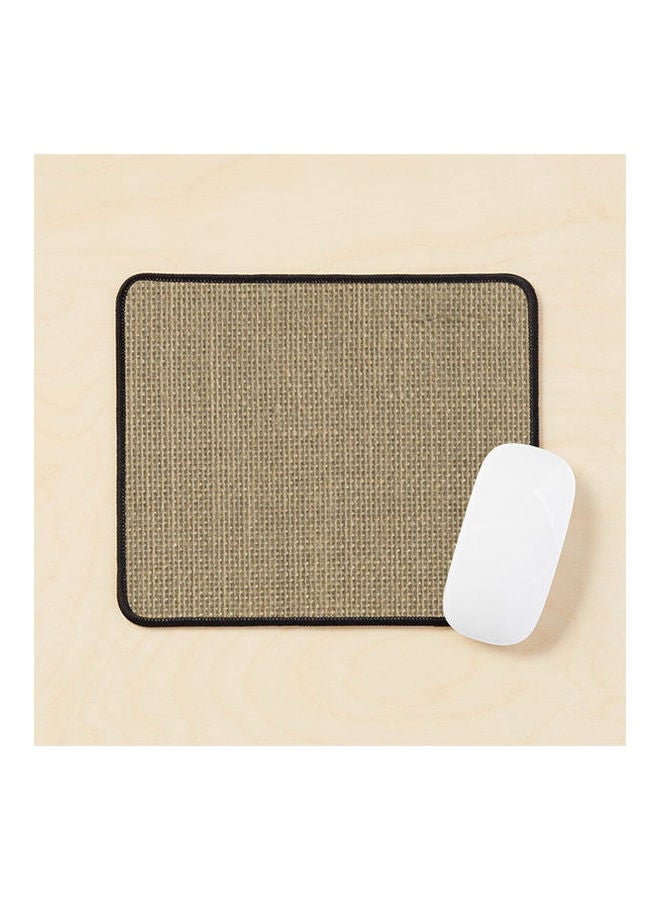 Natural Woven Burlap Sack Cloth Mouse Pad Beige