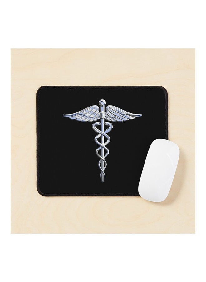 Chrome Like Medical Caduceus Snakes Mouse Pad Multicolour