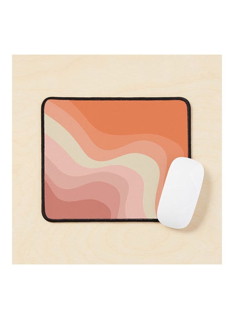 Pink And Orange Retro Style Waves Mouse Pad Multicolour